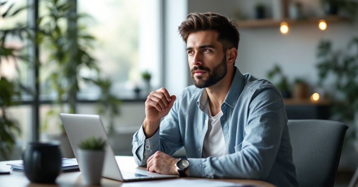 Personne répondant à un sondage rémunéré sur son ordinateur portable – avis et évaluation de plateforme