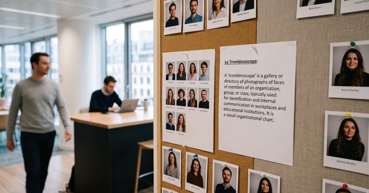 Trombinoscope définition : portraits organisés en grille illustrant le concept de trombinoscope